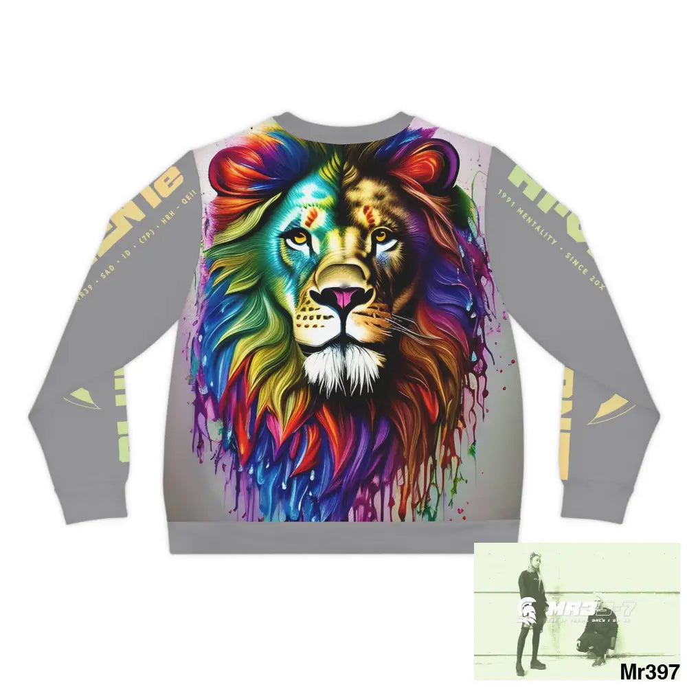 A1-Vigilante multi coloured Lion Lightweight Sweatshirt (AOP) All Over Prints