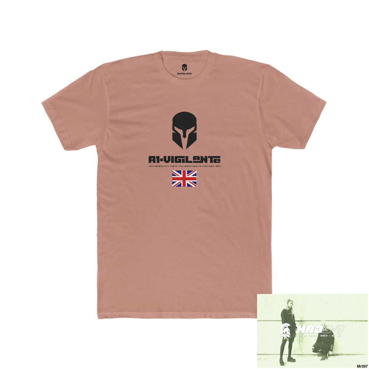 A1-Vigilante My life My Deaths Their Plans Failed. Men’s Cotton Crew Tee Solid Desert Pink / S T-Shirt