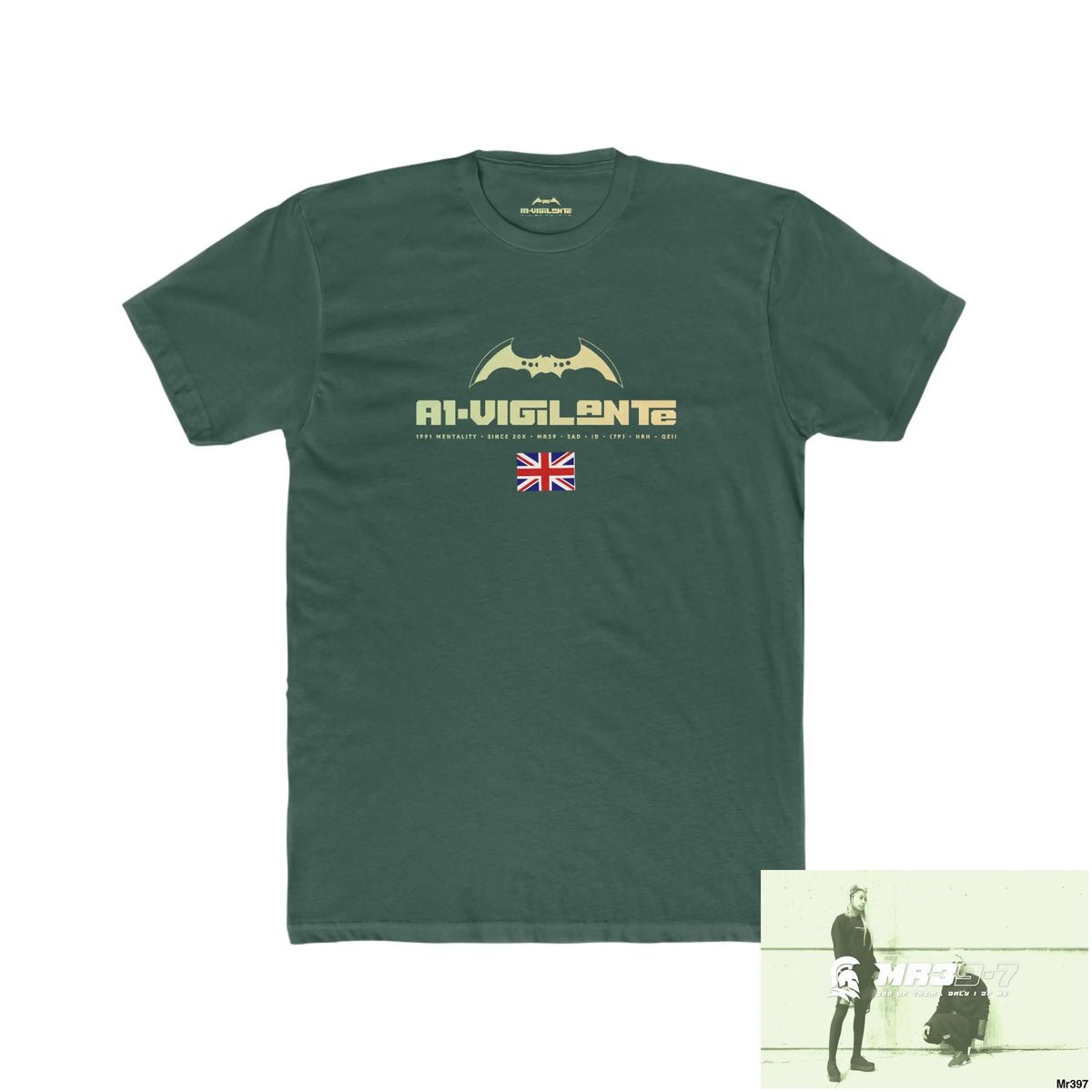 A1-Vigilante My life My Deaths Their Plans failed. Men’s Cotton Crew Tee Solid Forest Green / S T-Shirt
