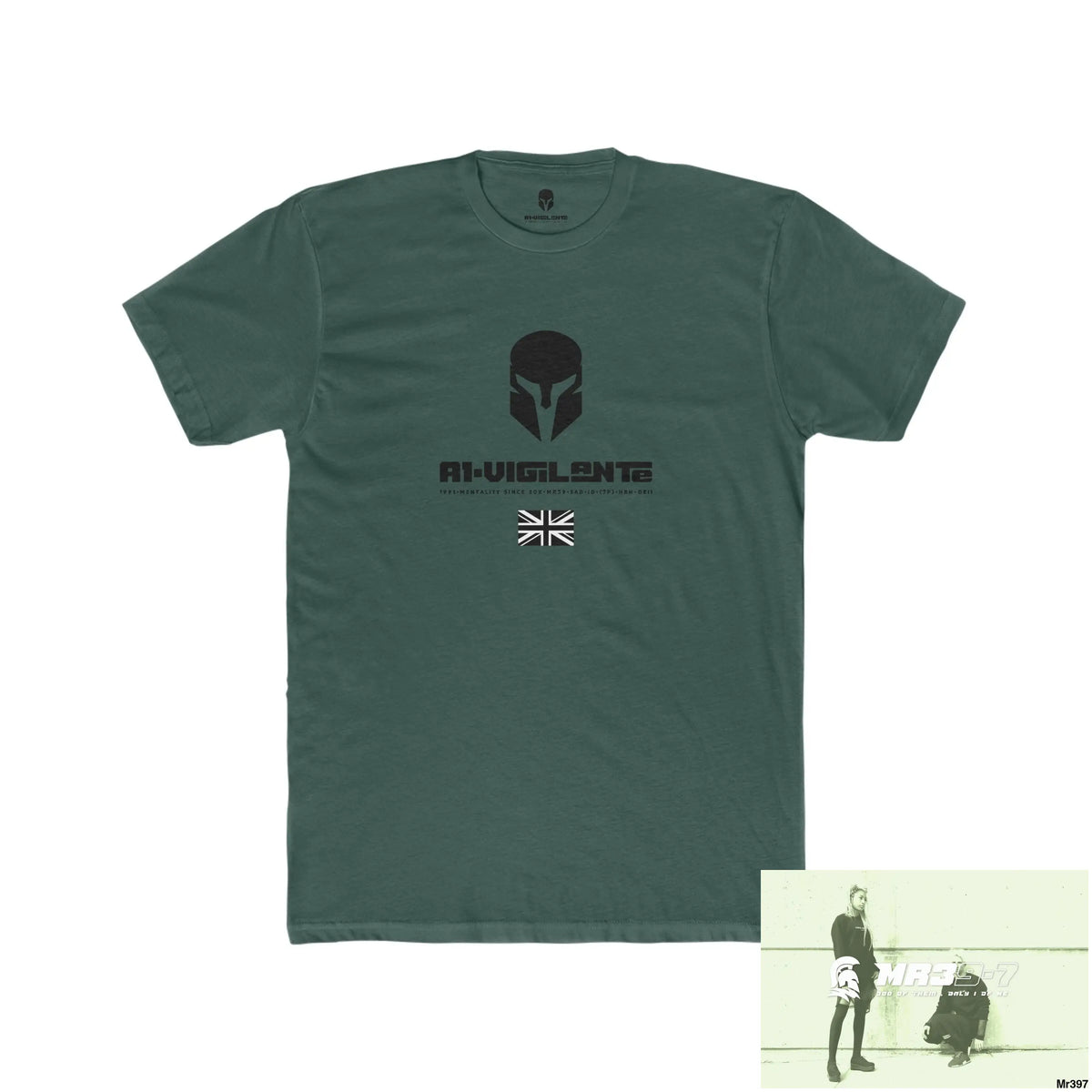 A1-Vigilante My life My Deaths Their Plans Failed Tactical GB Men’s Cotton Crew Tee Solid Forest Green / S T-Shirt