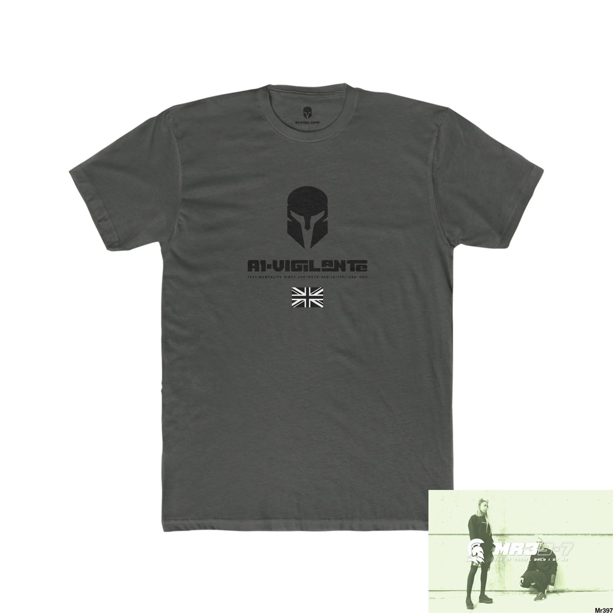 A1-Vigilante My life My Deaths Their Plans Failed Tactical GB Men’s Cotton Crew Tee Solid Heavy Metal / XS T-Shirt