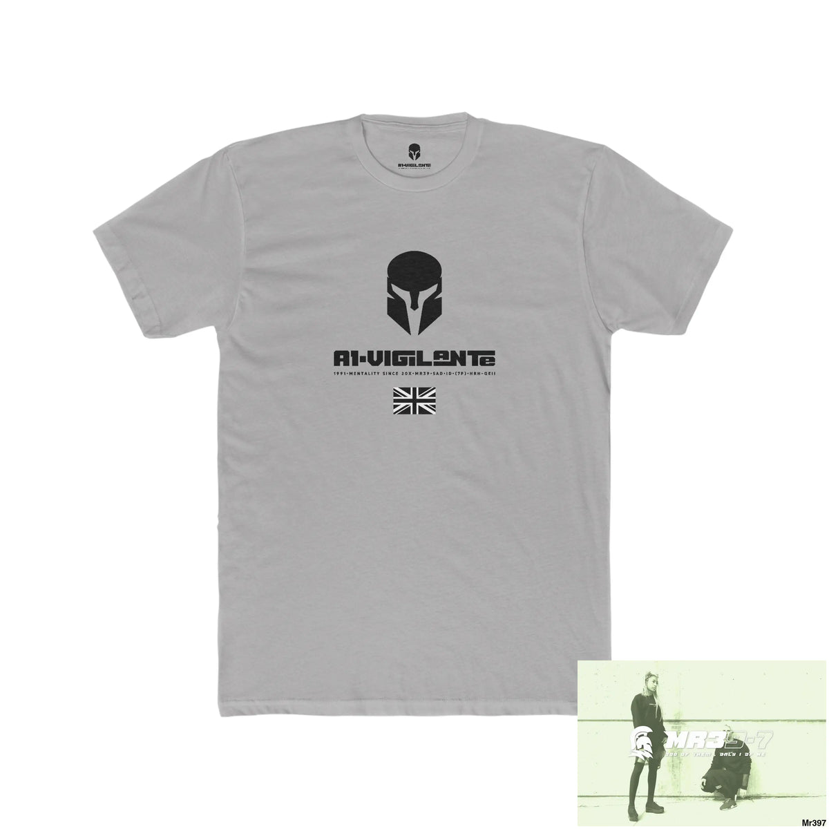 A1-Vigilante My life My Deaths Their Plans Failed Tactical GB Men’s Cotton Crew Tee Solid Light Grey / S T-Shirt