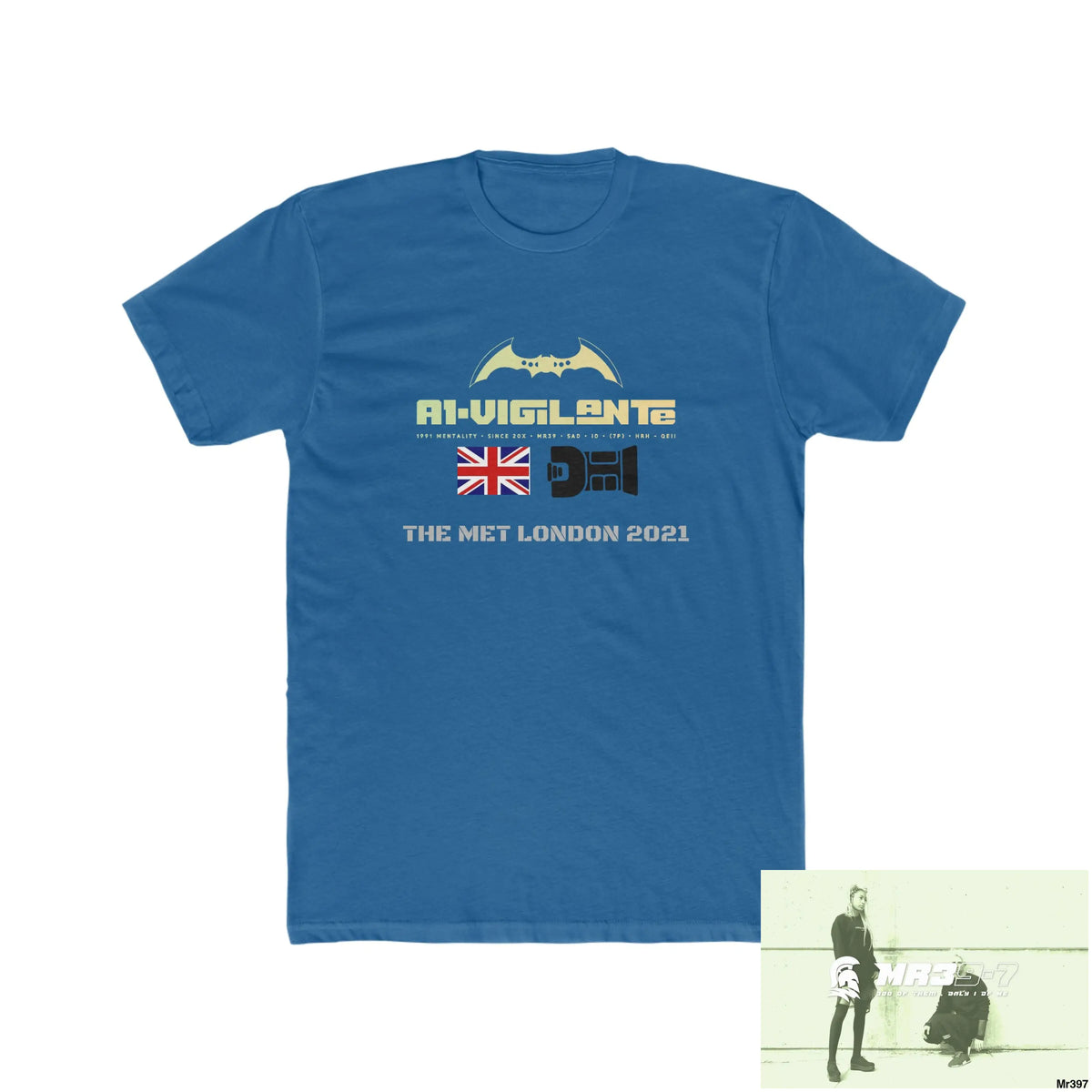 A1-Vigilante One flew over the Redwoods Centre - Men’s Cotton Crew Tee Solid Cool Blue / S T-Shirt
