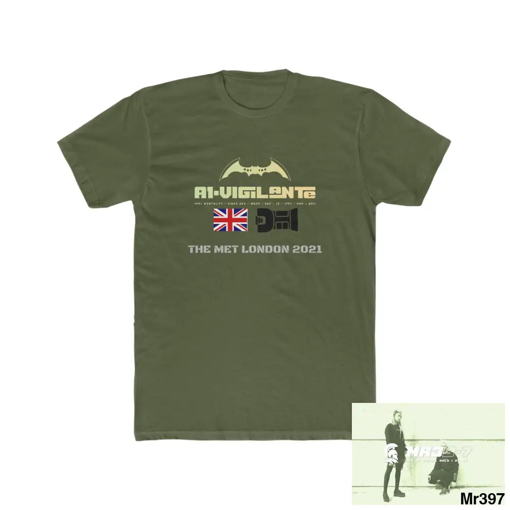 A1-Vigilante One flew over the Redwoods Centre - Men’s Cotton Crew Tee Solid Military Green / XS T-Shirt