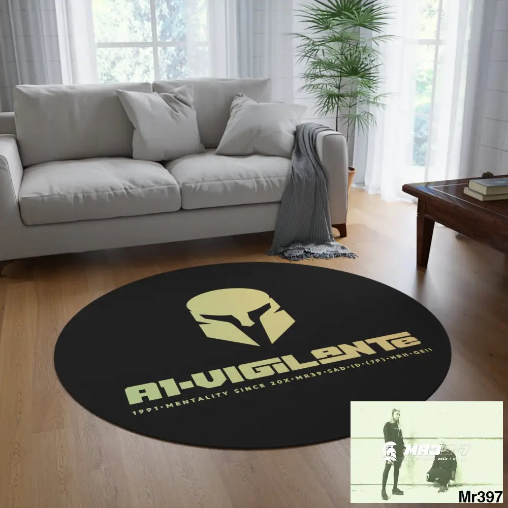 A1-Vigilante Round Rug 60’’ × 60’’ Home Decor