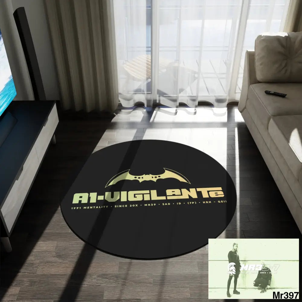 A1-Vigilante Round Rug 60’’ × 60’’ Home Decor