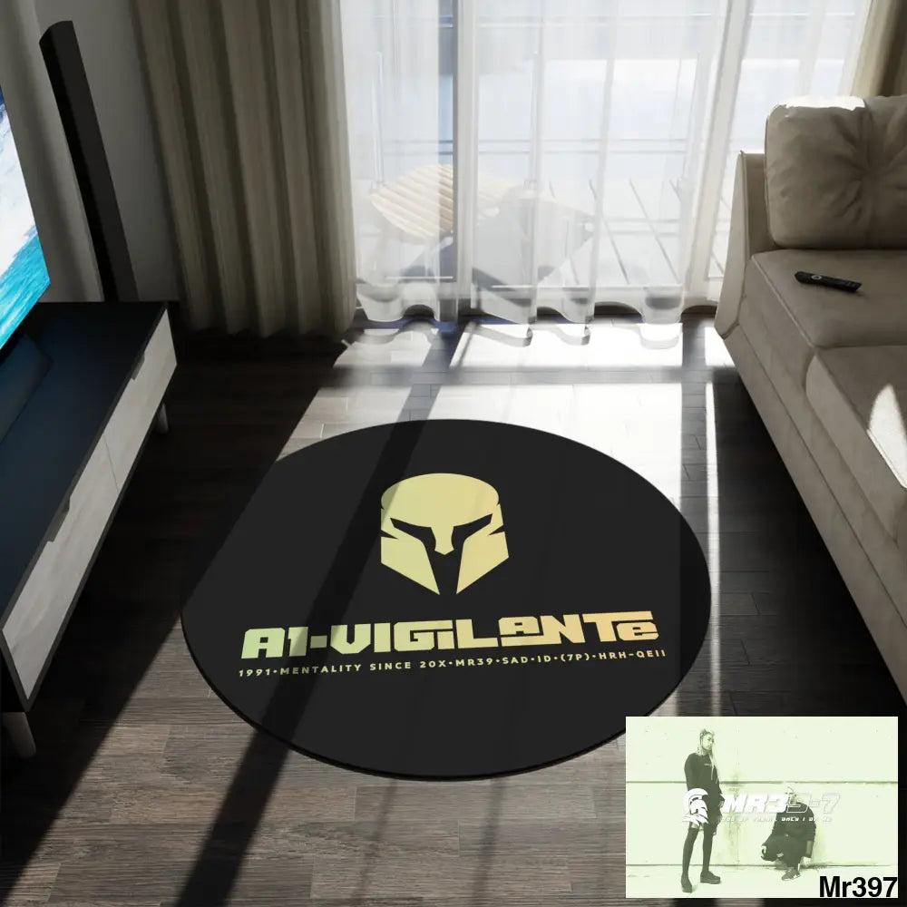 A1-Vigilante Round Rug 60’’ × 60’’ Home Decor