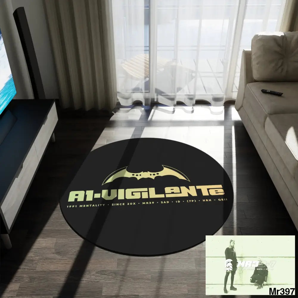 A1-Vigilante Round Rug 60’’ × 60’’ Home Decor