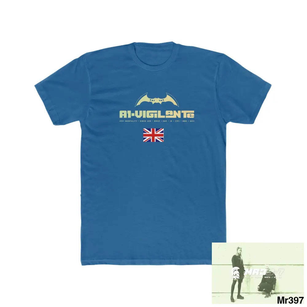 A1-Vigilante Shrewsbury My Work 2022-23 - Men’s Cotton Crew Tee Solid Cool Blue / S T-Shirt