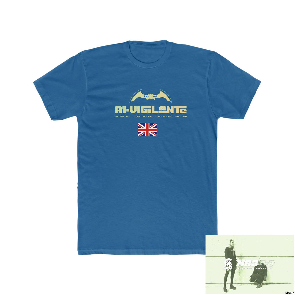 A1-Vigilante Shrewsbury My Work 2022-23 - Men’s Cotton Crew Tee Solid Cool Blue / S T-Shirt