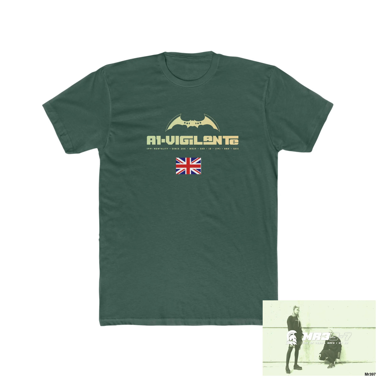 A1-Vigilante Shrewsbury My Work 2022-23 - Men’s Cotton Crew Tee Solid Forest Green / S T-Shirt