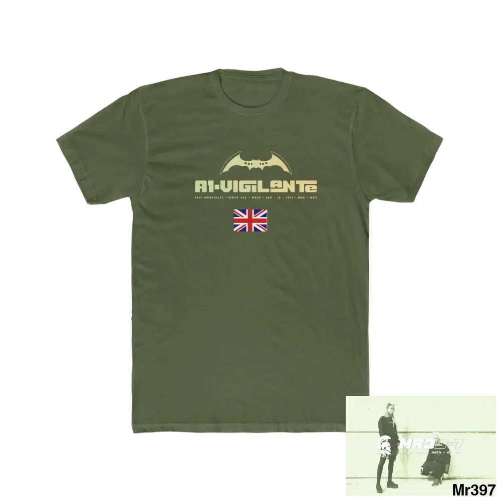A1-Vigilante Shrewsbury My Work 2022-23 - Men’s Cotton Crew Tee Solid Military Green / XS T-Shirt