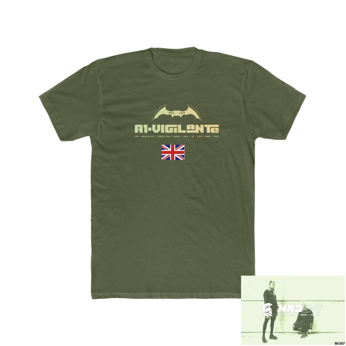A1-Vigilante Shrewsbury My Work 2022-23 - Men’s Cotton Crew Tee Solid Military Green / XS T-Shirt