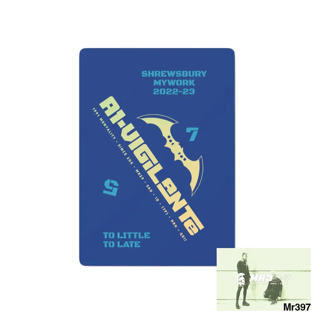 A1-Vigilante Shrewsbury My Work 22-23 Custom Poker Cards 2.47’’ x 3.47’’ / White / Semi Glossy Paper products