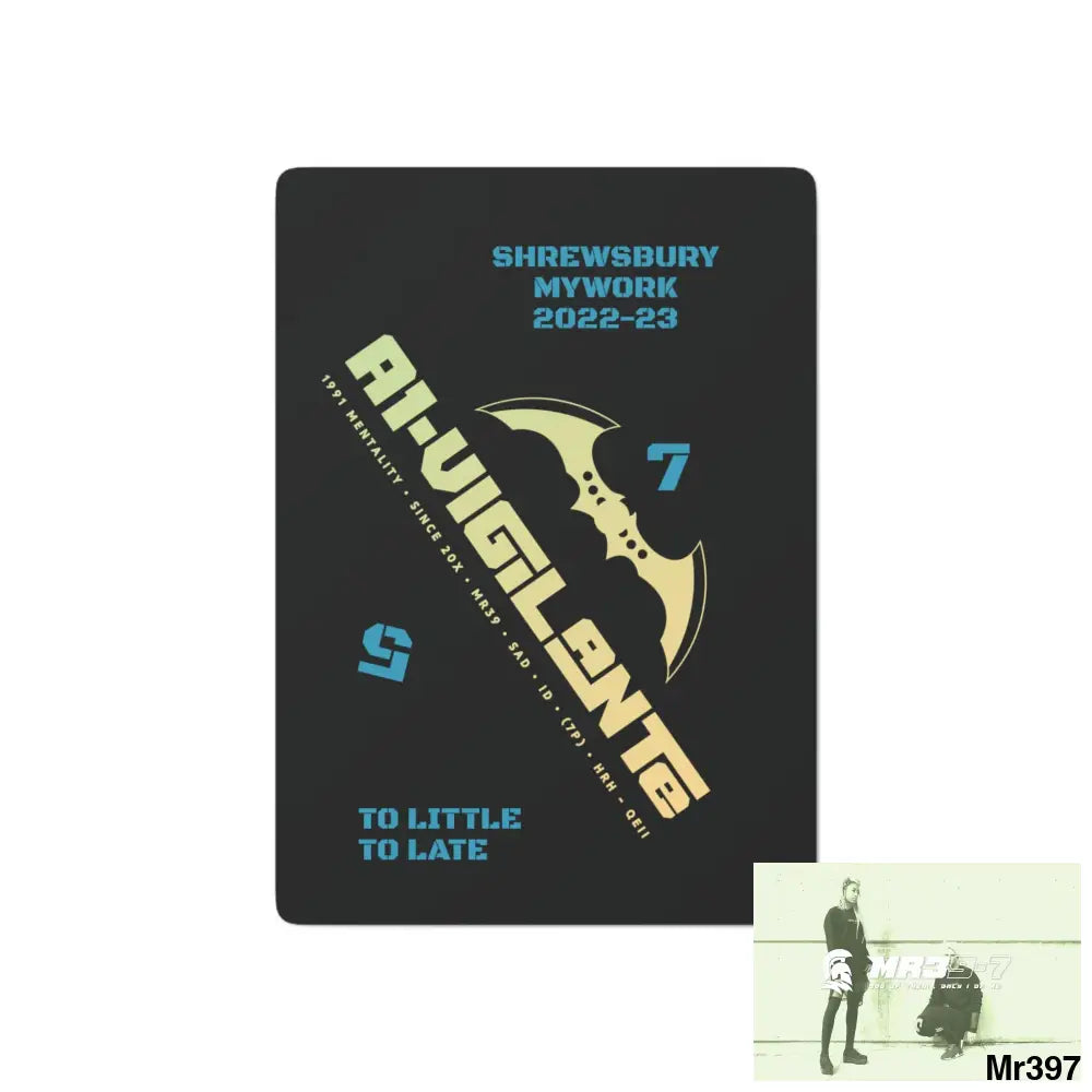 A1-Vigilante Shrewsbury My Work 22-23 Custom Poker Cards 2.47’’ x 3.47’’ / White / Semi Glossy Paper products