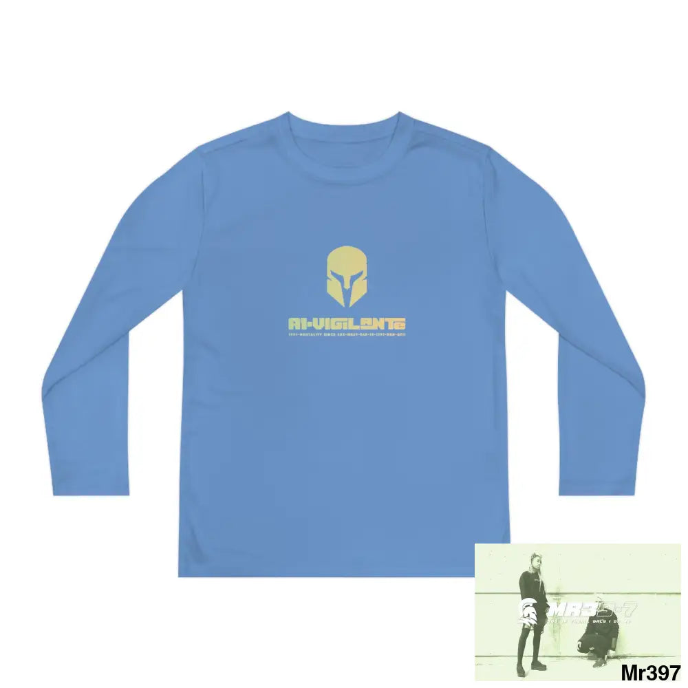 A1-Vigilante Sparta 2001-23 5 Countries Just Say No To County Lines Youth Long Sleeve Competitor Tee Carolina Blue / S