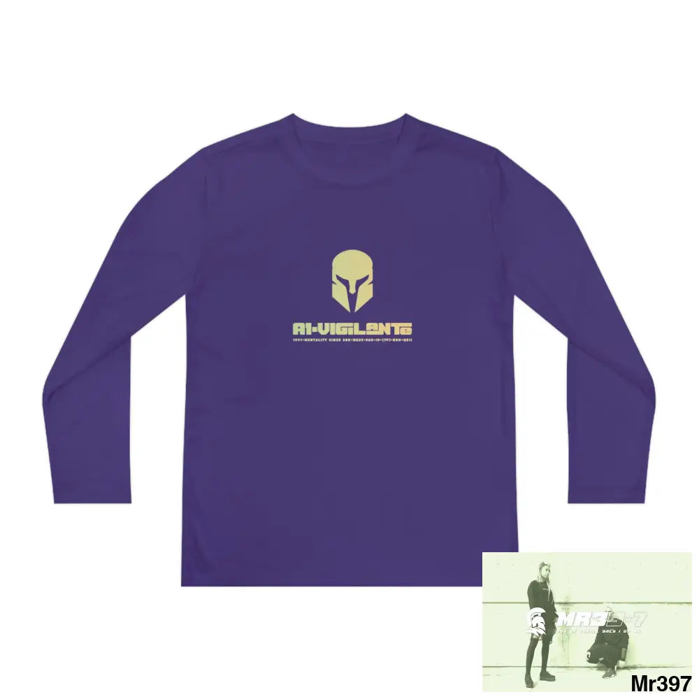 A1-Vigilante Sparta 2001-23 5 Countries Just Say No To County Lines Youth Long Sleeve Competitor Tee Purple / S Kids