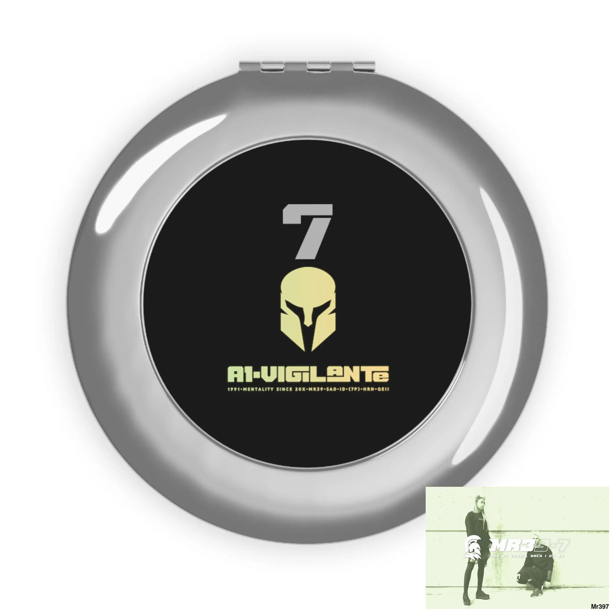 A1-Vigilante- Sparta 7 Compact Travel Mirror Silver / Glossy / One size Accessories