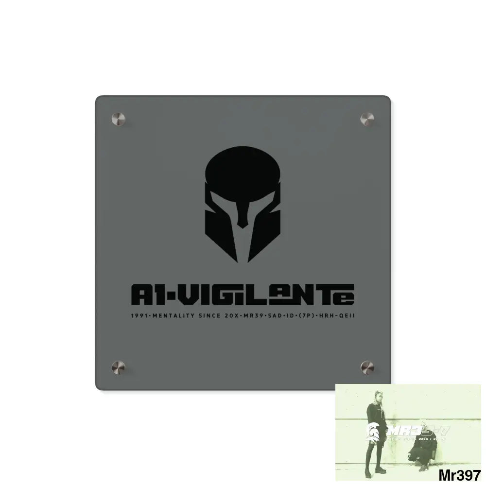 A1-Vigilante Sparta Acrylic Wall Art Panels 11’’ x 11’’ (Square) / 0.25’’ Home Decor