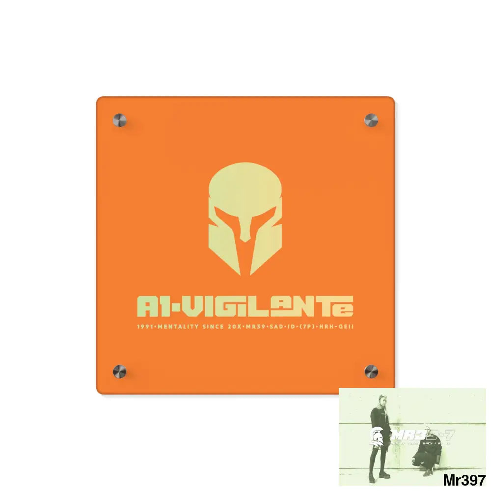 A1-Vigilante -Sparta Sparta Acrylic Wall Art Panels 11’’ x 11’’ (Square) / 0.25’’ Home Decor