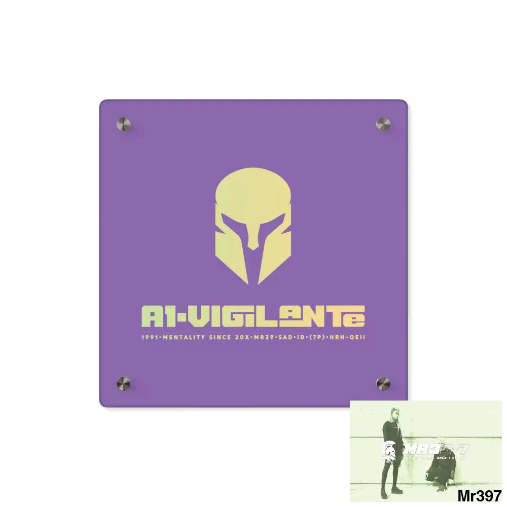 A1--Vigilante -Sparta Sparta Acrylic Wall Art Panels 11’’ x 11’’ (Square) / 0.25’’ Home Decor