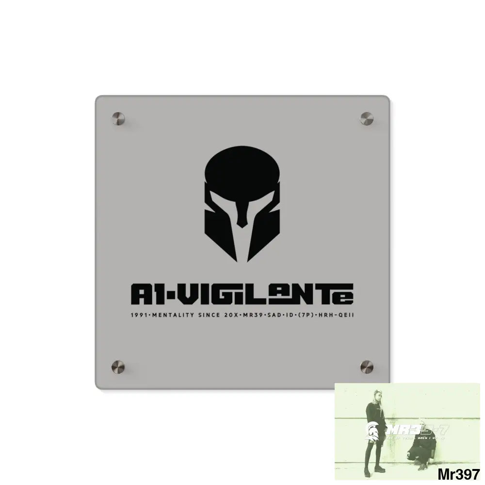 A1-Vigilante Sparta Acrylic Wall Art Panels 11’’ x 11’’ (Square) / 0.25’’ Home Decor