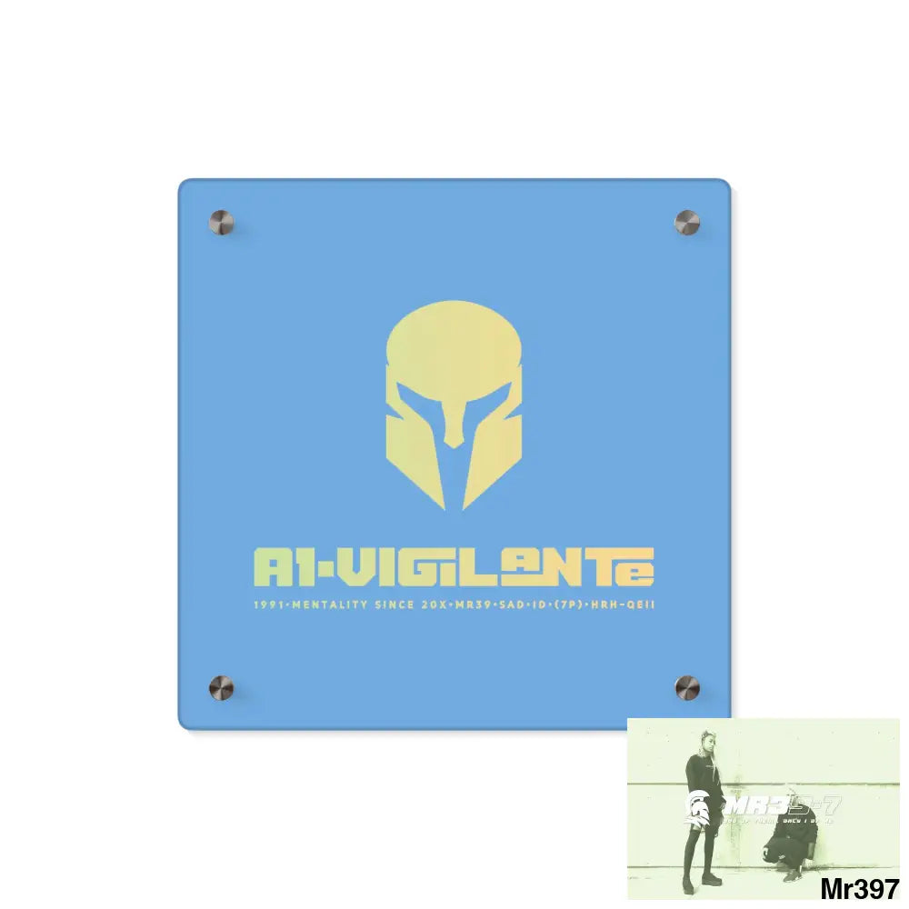 A1-Vigilante -Sparta Sparta Acrylic Wall Art Panels 11’’ x 11’’ (Square) / 0.25’’ Home Decor