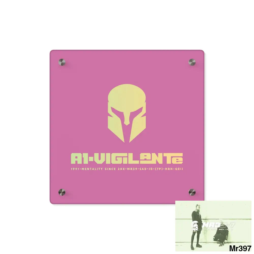 A1--Vigilante -Sparta Sparta Acrylic Wall Art Panels 11’’ x 11’’ (Square) / 0.25’’ Home Decor