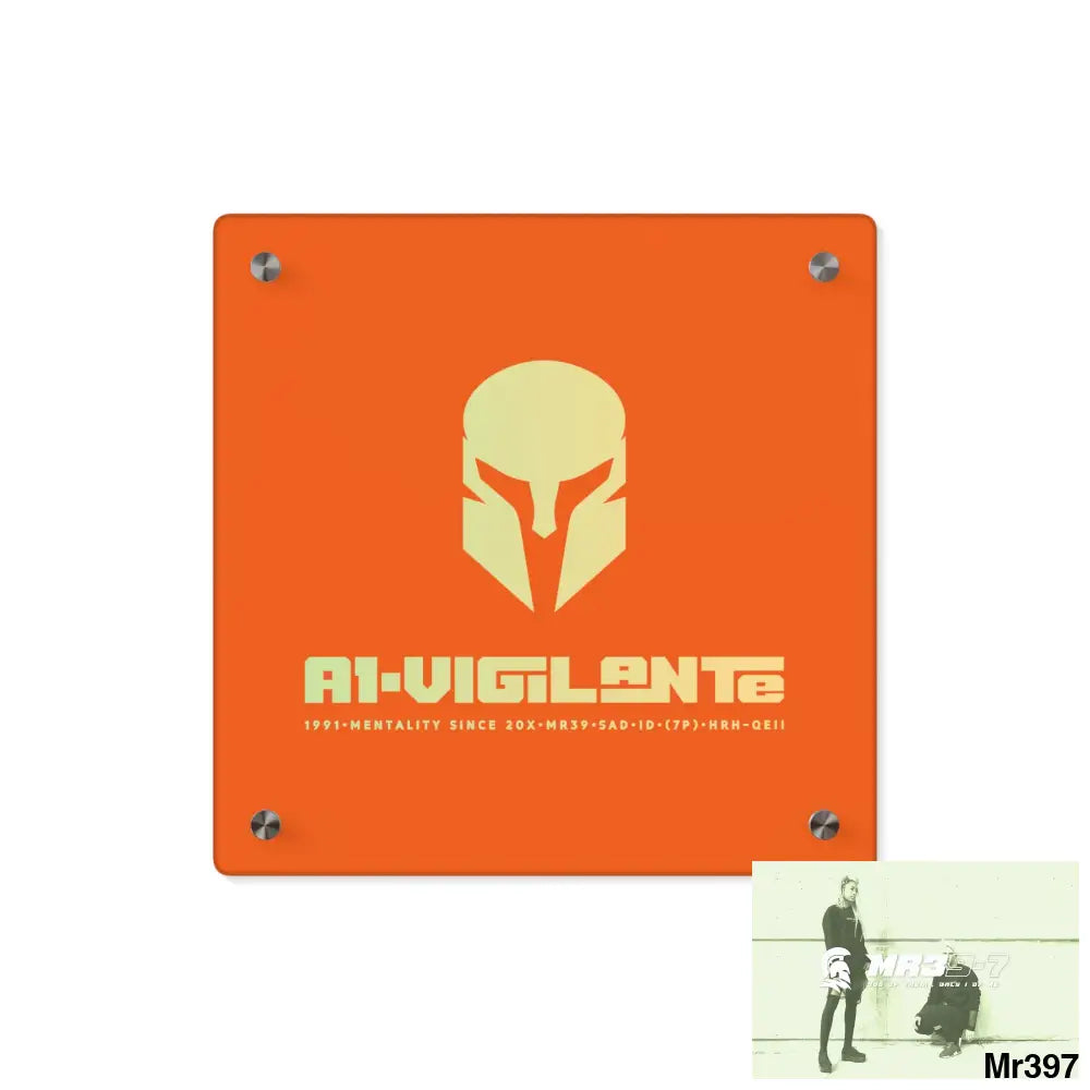 A1-Vigilante -Sparta Sparta Acrylic Wall Art Panels 11’’ x 11’’ (Square) / 0.25’’ Home Decor