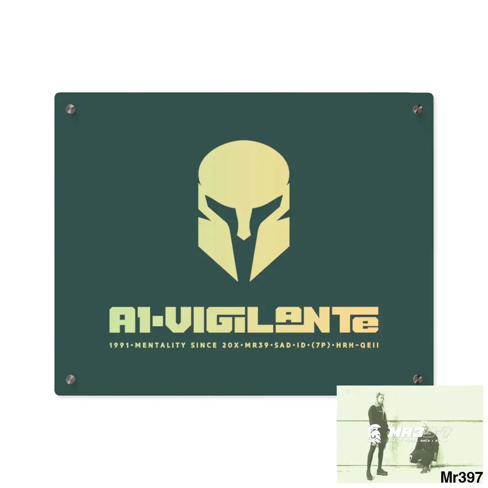 A1-Vigilante Sparta Acrylic Wall Art Panels 20″ x 16″ (Horizontal) / 0.25’’ Home Decor
