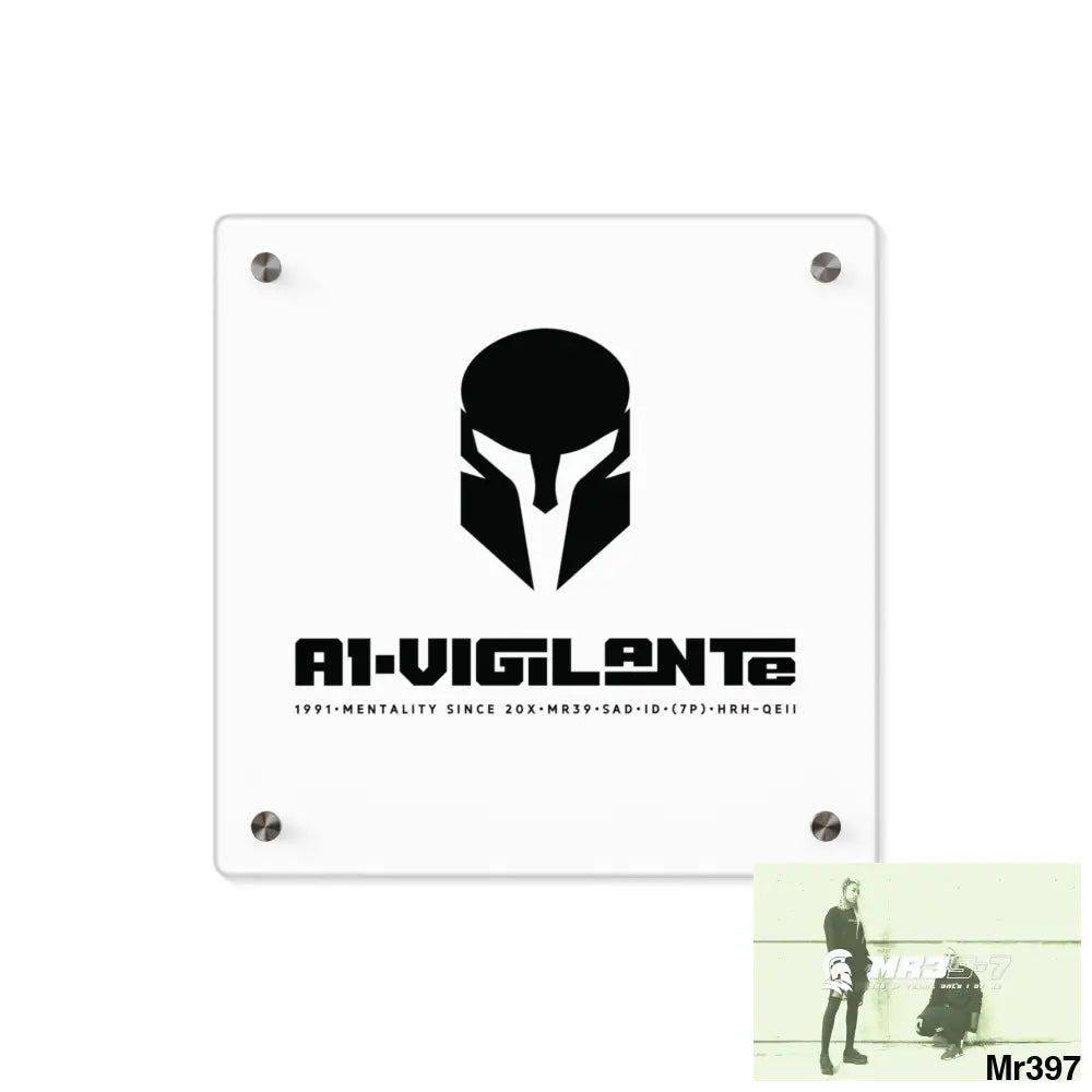 A1-Vigilante Sparta Acrylic Wall Art Panels 11’’ x 11’’ (Square) / 0.25’’ Home Decor