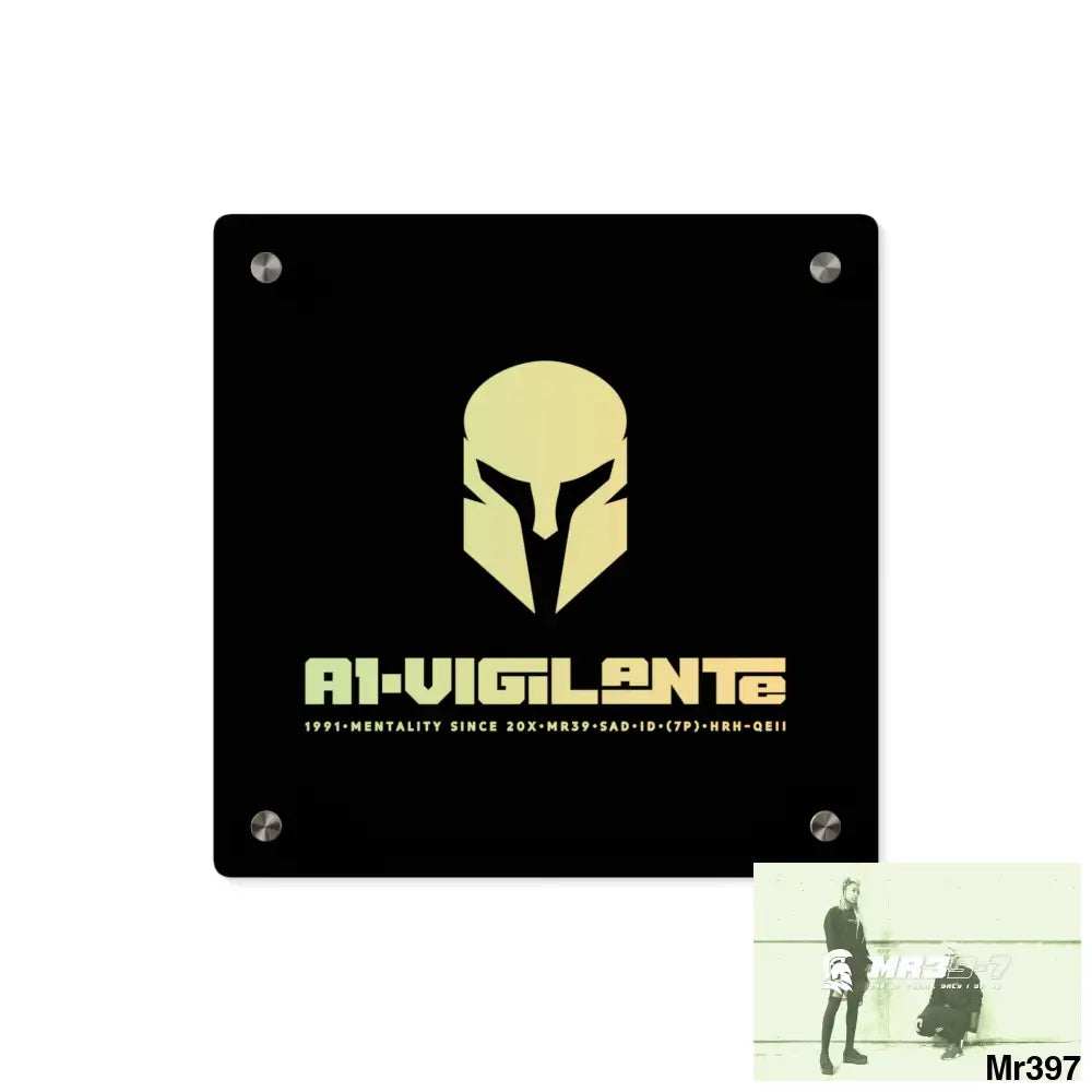 A1-Vigilante -Sparta Sparta Acrylic Wall Art Panels 11’’ x 11’’ (Square) / 0.25’’ Home Decor