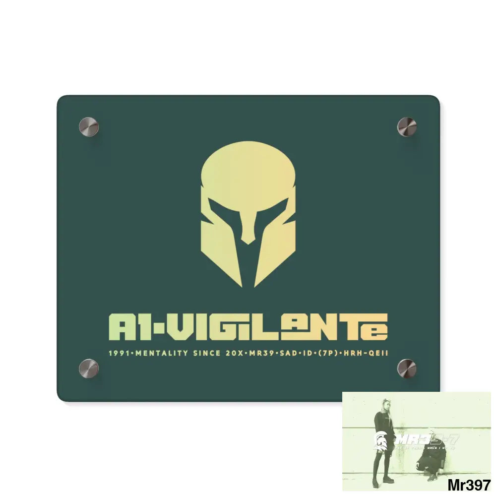 A1-Vigilante Sparta Acrylic Wall Art Panels 10″ x 8″ (Horizontal) / 0.25’’ Home Decor