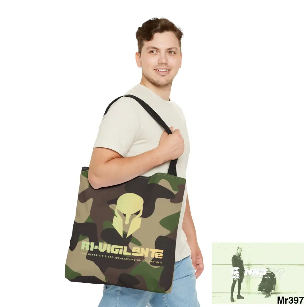 A1- Vigilante Sparta Camo Tote Bag (AOP) Bags