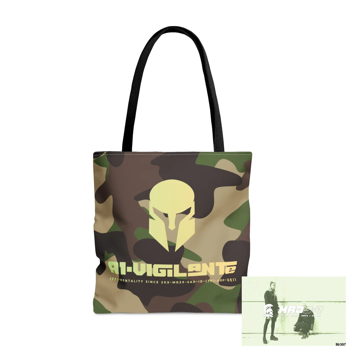 A1- Vigilante Sparta Camo Tote Bag (AOP) Large Bags