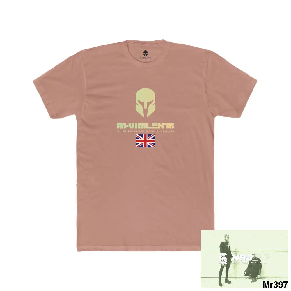 A1-Vigilante Sparta Create your own Adventures and your dreams will follow Men’s Cotton Crew Tee Solid Desert Pink / S