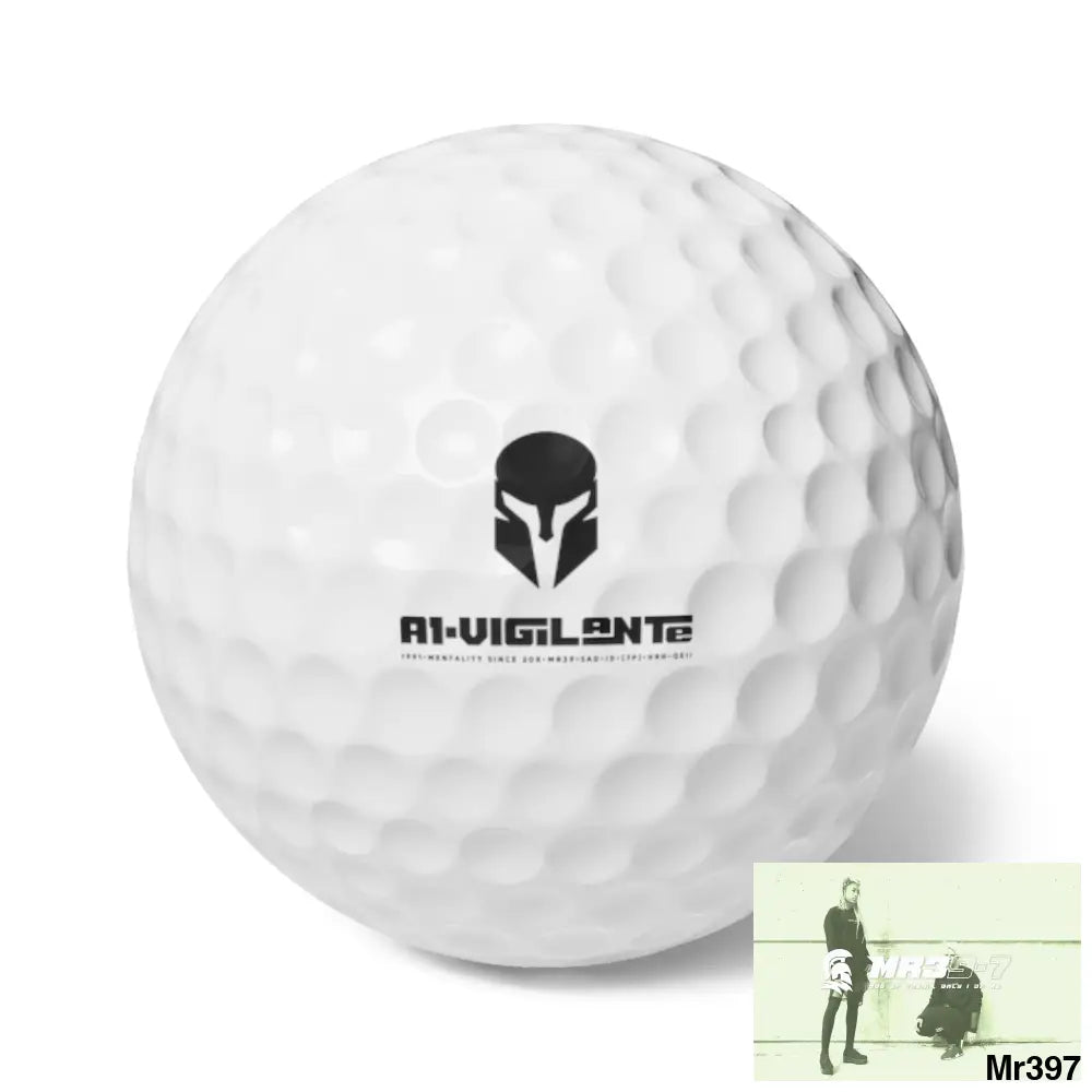 A1 Vigilante Sparta Custom Golf Balls Set Premium 6-Pack with Unique Design Ideal for Golf Lovers Personalized Gift for