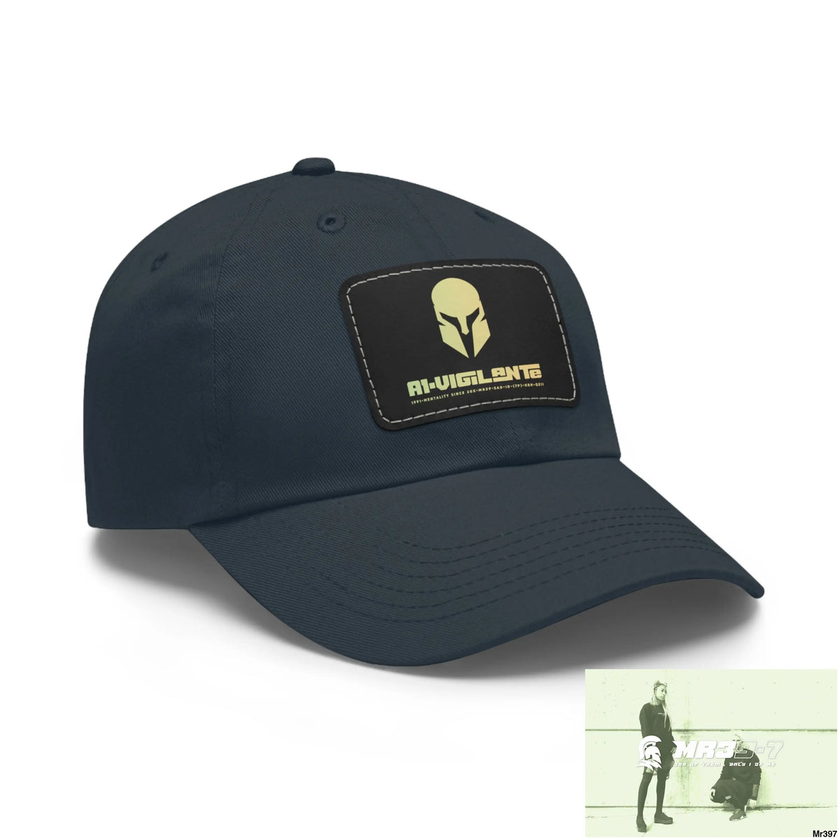 A1•Vigilante Sparta Dad Hat with Leather Patch (Rectangle) Hats