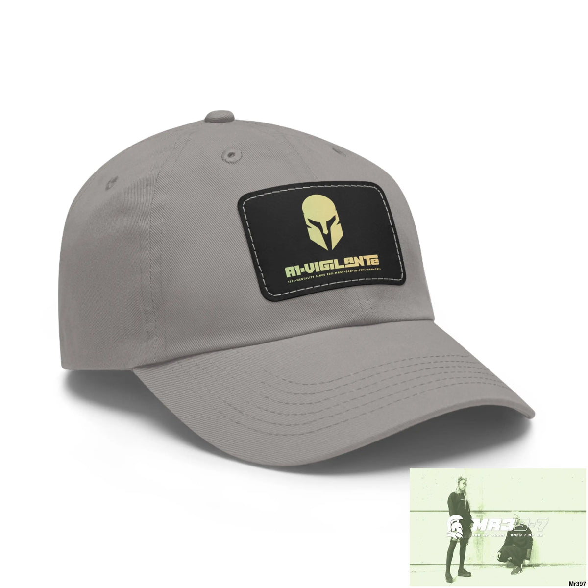 A1•Vigilante Sparta Dad Hat with Leather Patch (Rectangle) Hats