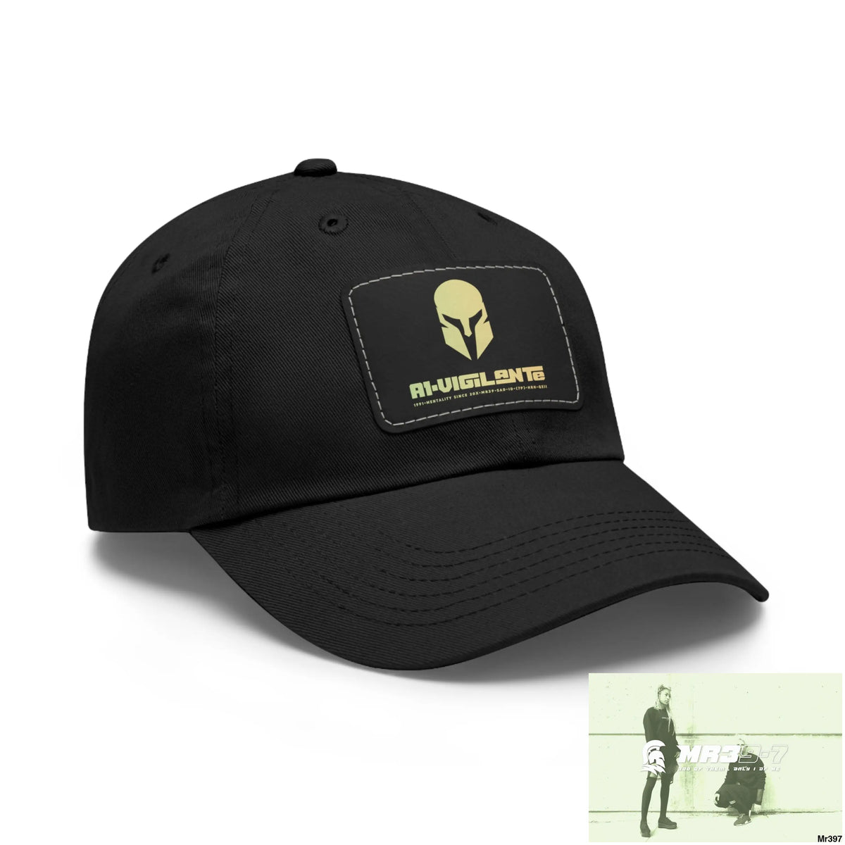 A1•Vigilante Sparta Dad Hat with Leather Patch (Rectangle) Hats