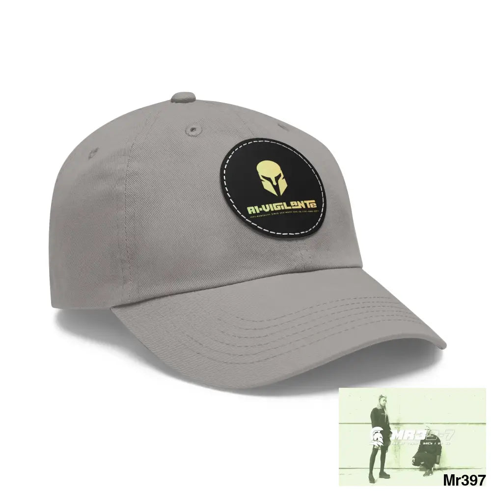 A1. Vigilante Sparta Dad Hat with Leather Patch (Round) Hats