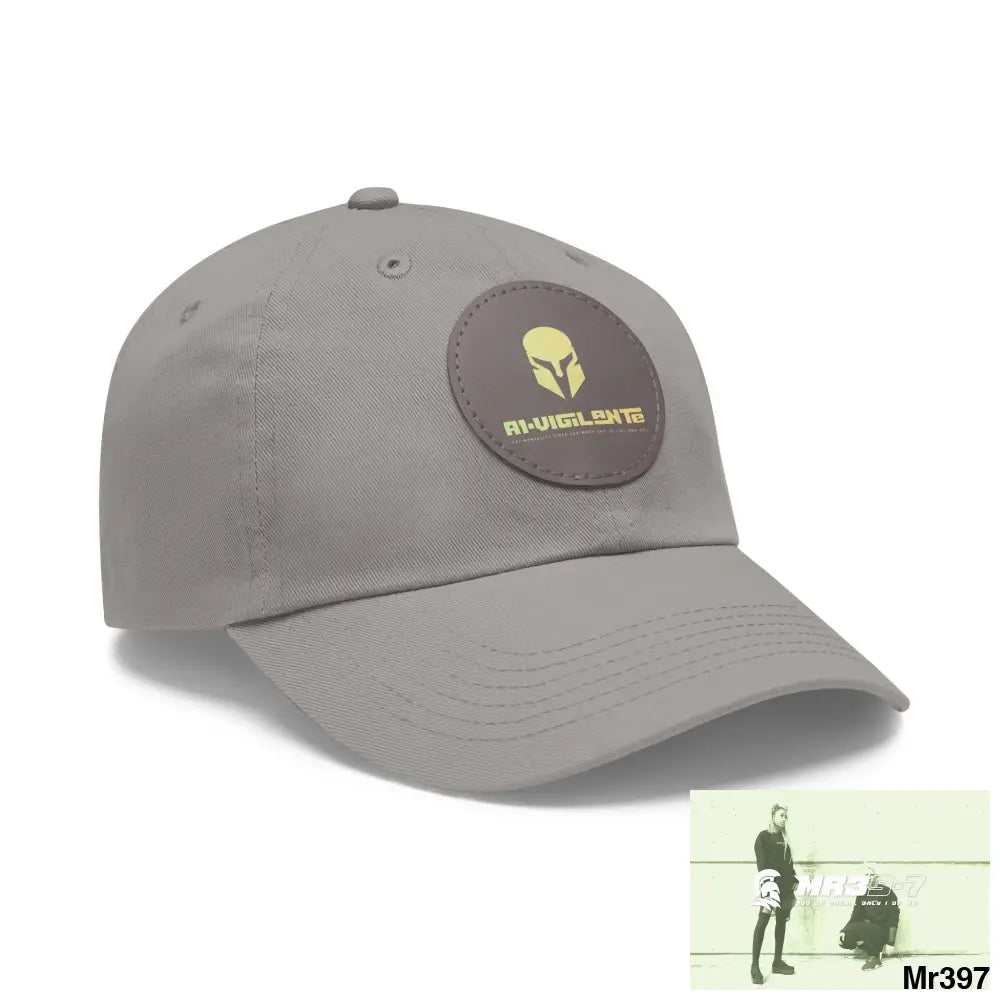 A1. Vigilante Sparta Dad Hat with Leather Patch (Round) Hats