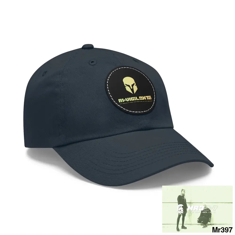 A1. Vigilante Sparta Dad Hat with Leather Patch (Round) Hats