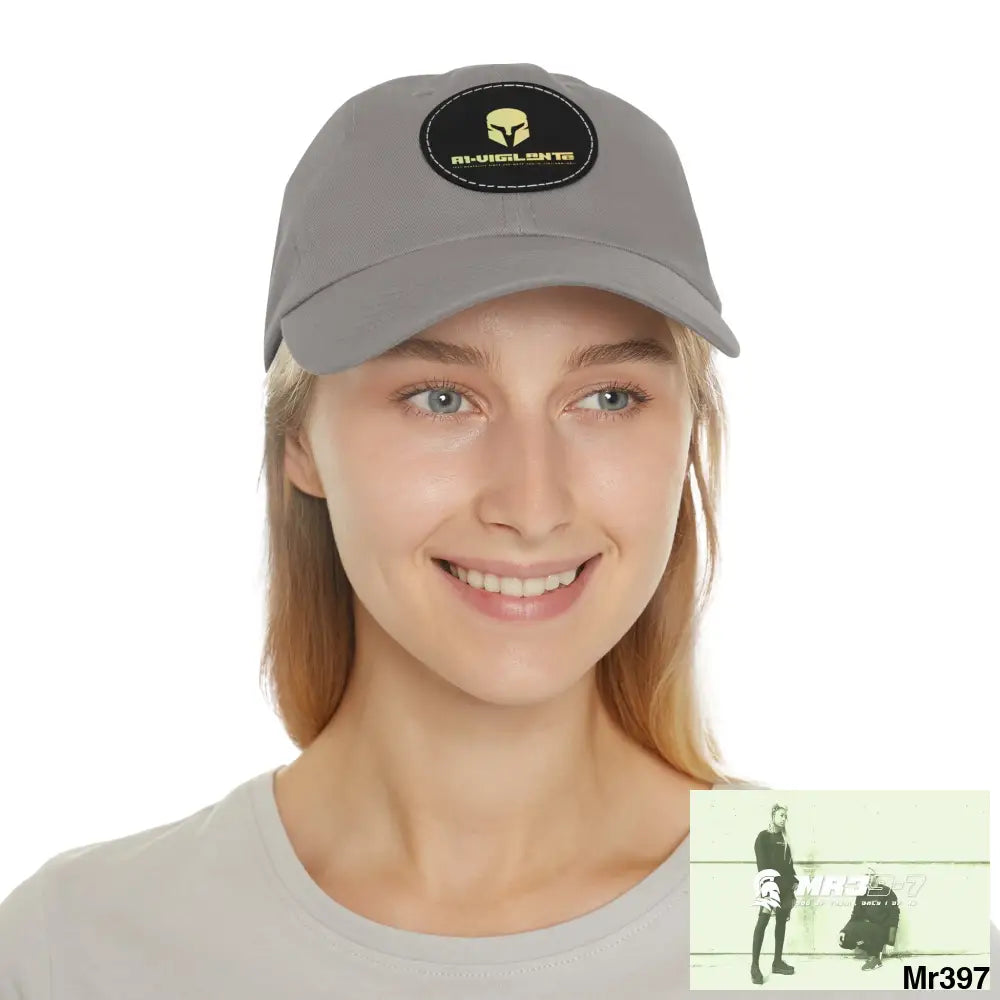 A1. Vigilante Sparta Dad Hat with Leather Patch (Round) Hats