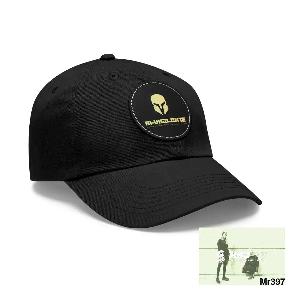 A1. Vigilante Sparta Dad Hat with Leather Patch (Round) Hats