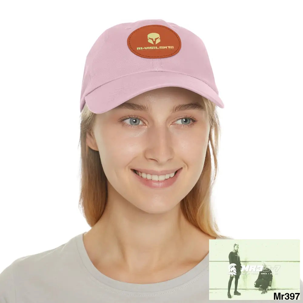 A1. Vigilante Sparta Dad Hat with Leather Patch (Round) Hats