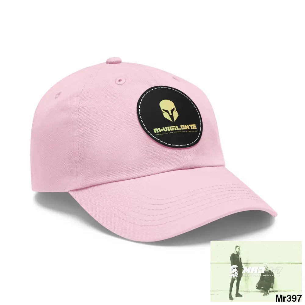 A1. Vigilante Sparta Dad Hat with Leather Patch (Round) Hats