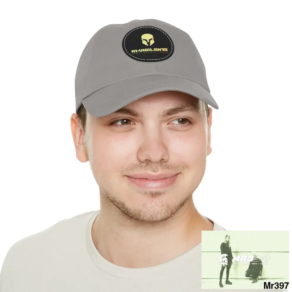 A1. Vigilante Sparta Dad Hat with Leather Patch (Round) Hats