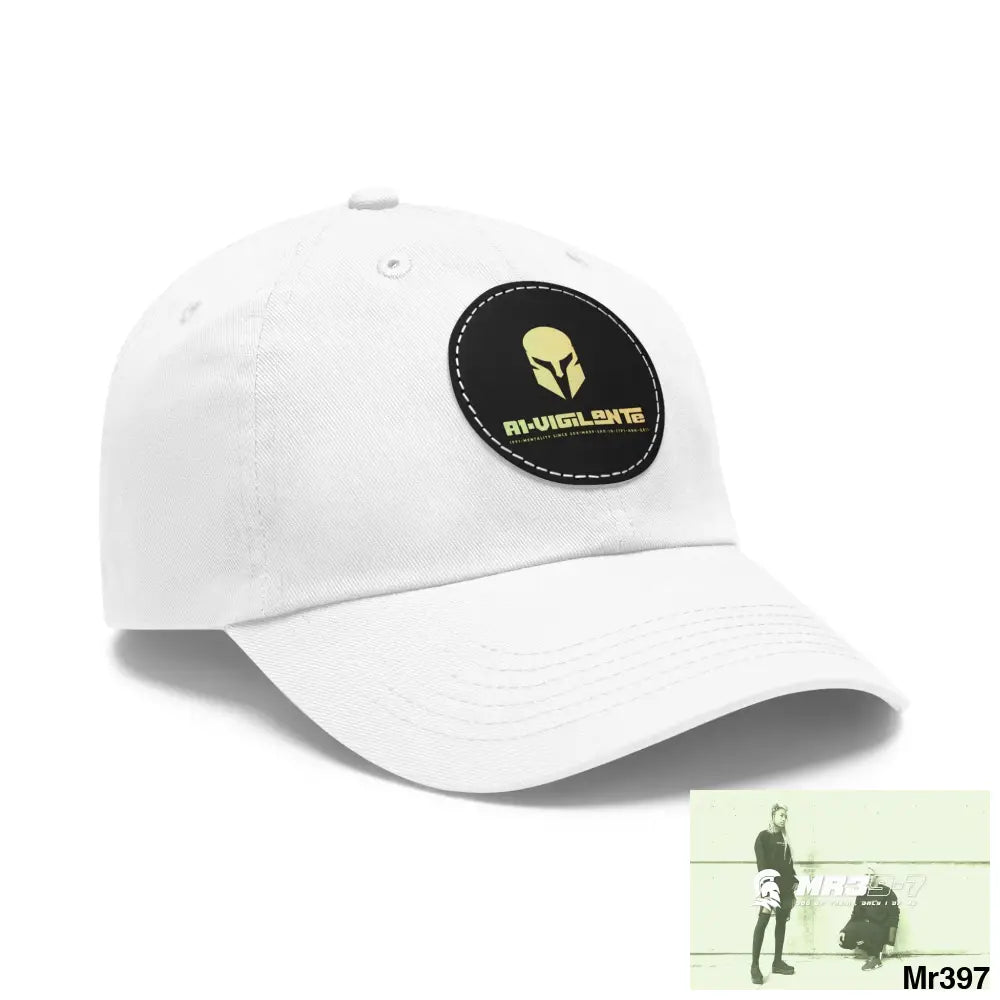 A1. Vigilante Sparta Dad Hat with Leather Patch (Round) Hats