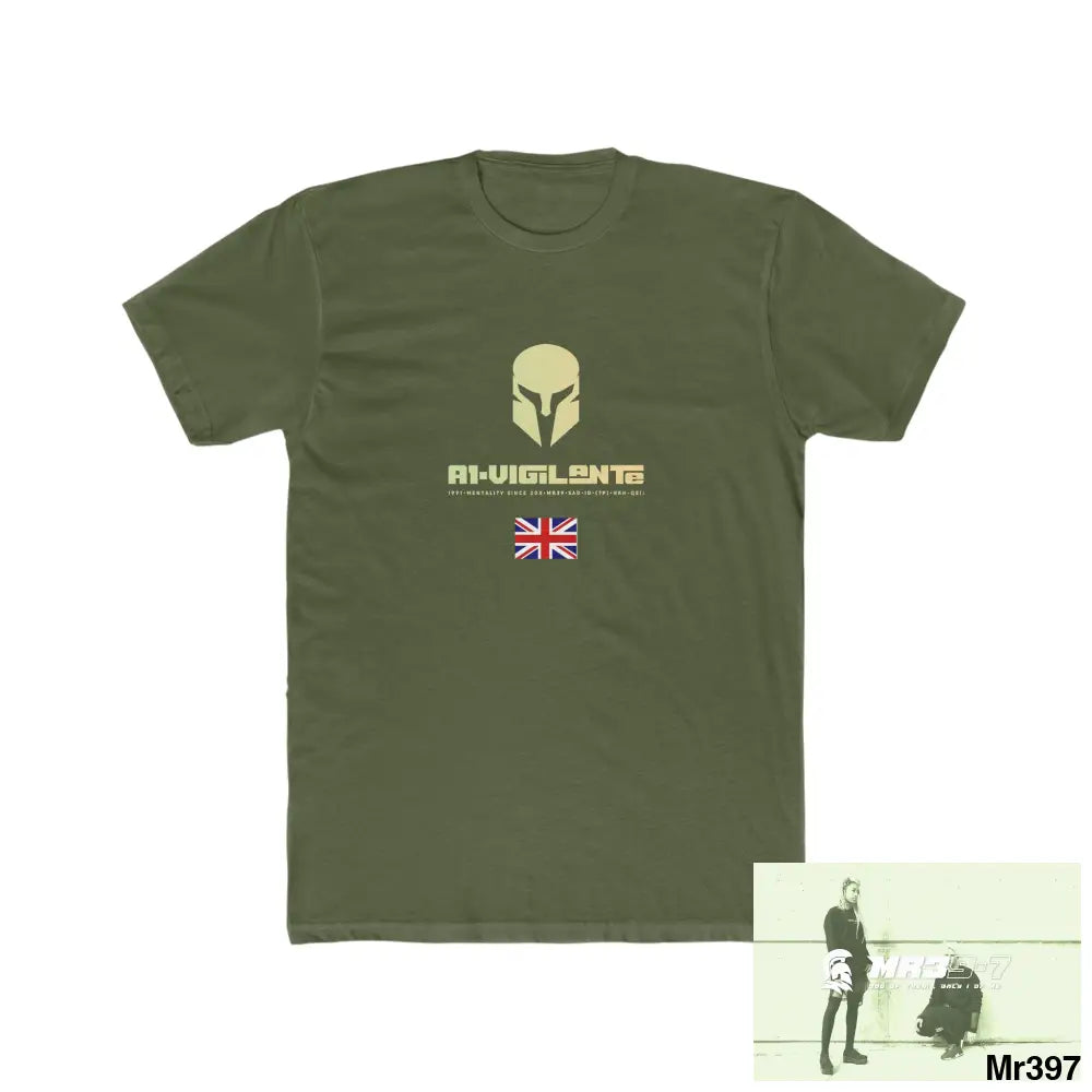 A1-Vigilante Sparta Dahab 2014 In Blind 130 million Crew Men’s Cotton Crew Tee Solid Military Green / XS T-Shirt